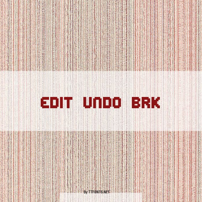 Edit Undo BRK example